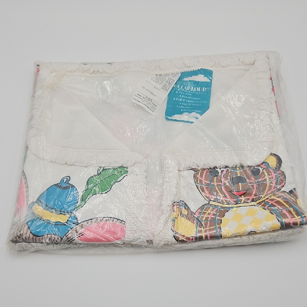 Celacloud Colorful Teddy Bear Print Vintage Covering Top 80s Baby